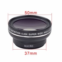 Nowy obiektyw szerokokątny HD 37MM 0,45x z obiektywem Super makro 12,5x dla iPhone 6 Plus 5S 4S Samsung S6 S5 uwaga 4 zestaw obiektywów aparatu 2